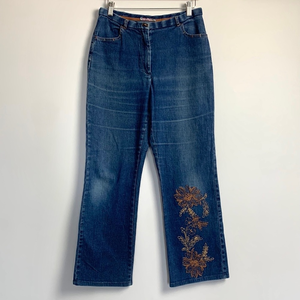 Vintage 70’s Embroidered MidRise Flair Jeans Size 27